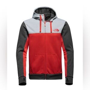 The North Face Surgent Block Full-Zip Hoodie Men's XXL Red/Gray/Charcoal EUC